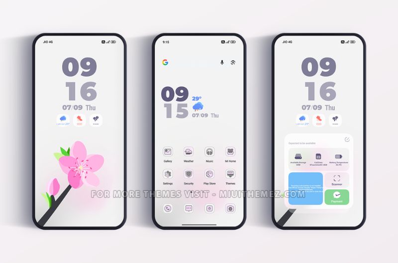 AJ Bloom HyperOS Theme with Dynamic Lock Screen - Preview 1