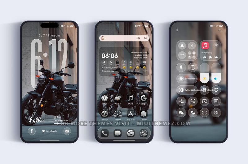 Black Flower HyperOS Theme with Dark iOS 26 Mode Experience - Preview 1