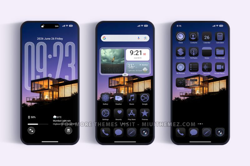 Blue Color HyperOS Theme for Xiaomi Redmi and Poco Devices - Preview 1