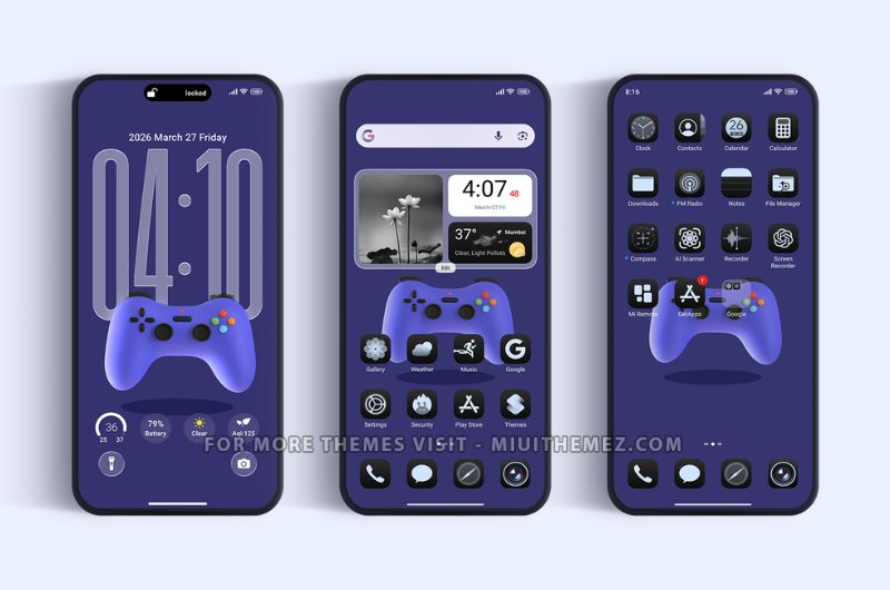 Blue HyperOS Theme with Dynamic Lock Screen and Live Wallpaper - Preview 1