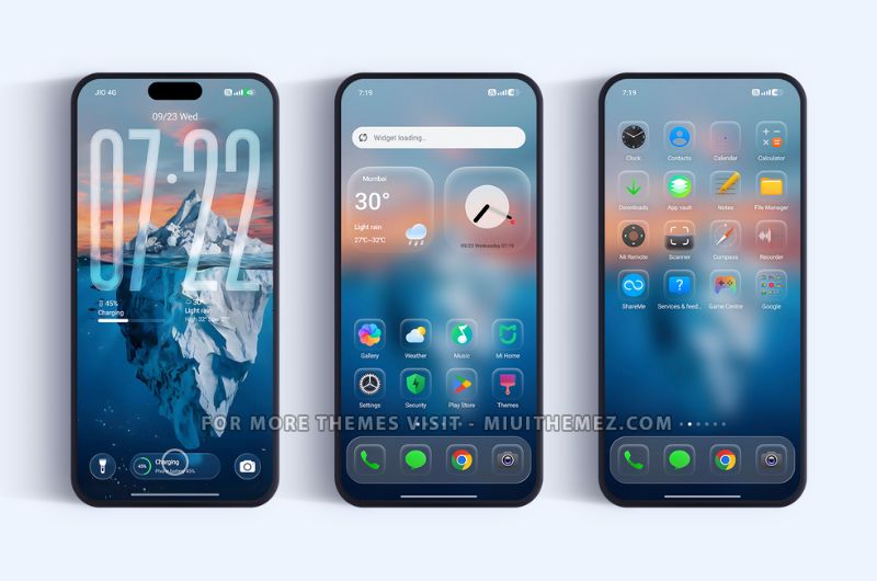 BUSD HyperOS 3.0 Theme with Glass Effect and Transparent Icons - Preview 1