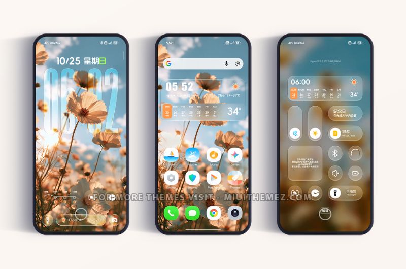 Flow Glass HyperOS Theme with Amazing Lock Screen & Glass Effect UI