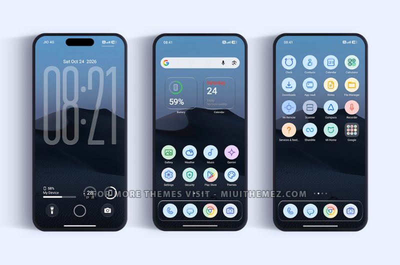 K-C Material HyperOS Theme with Material Style Icon Pack