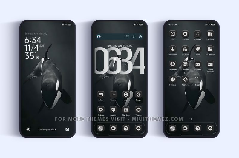 ORCA HyperOS Theme | A Complete Dark Theme for Xiaomi Redmi Phones - Preview 1