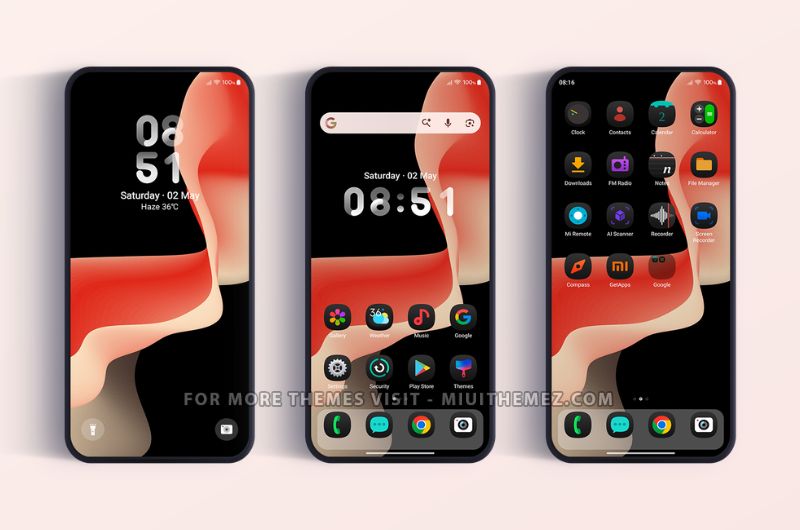 Poo-Dark Theme with OneUI Design and Dark Icon Pack - Preview 1