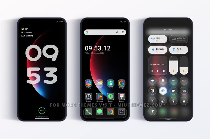 Poo-Glass HyperOS Theme with 4 Toggles in Control Centre - Preview 1