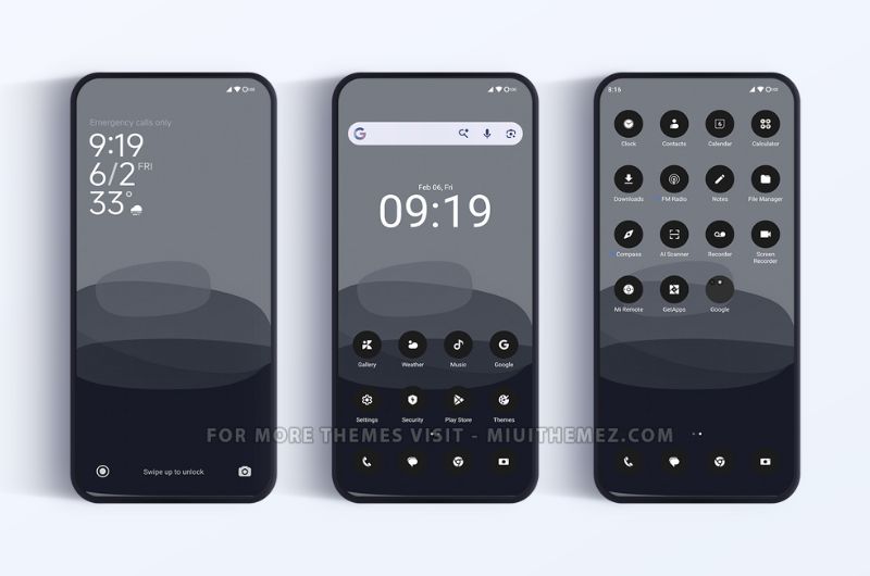 Putih Hitam HyperOS Theme with Minimal Black Icon Pack - Preview 1