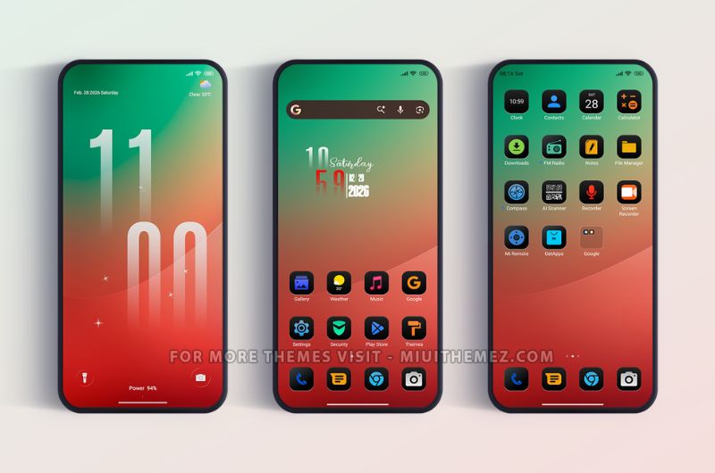 Red Line HyperOS Theme with Dark Mode for Xiaomi Redmi Phones - Preview 1