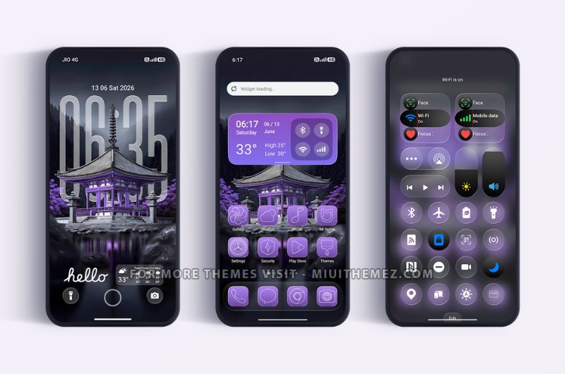 Violet HOS3 Theme for Xiaomi Redmi and Poco Devices - Preview 1